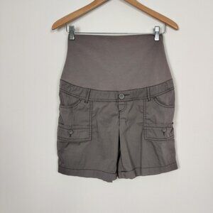 Thyme Maternity Women's Cargo Shorts in Grayish Brown Size Small Gorpcore Cotton